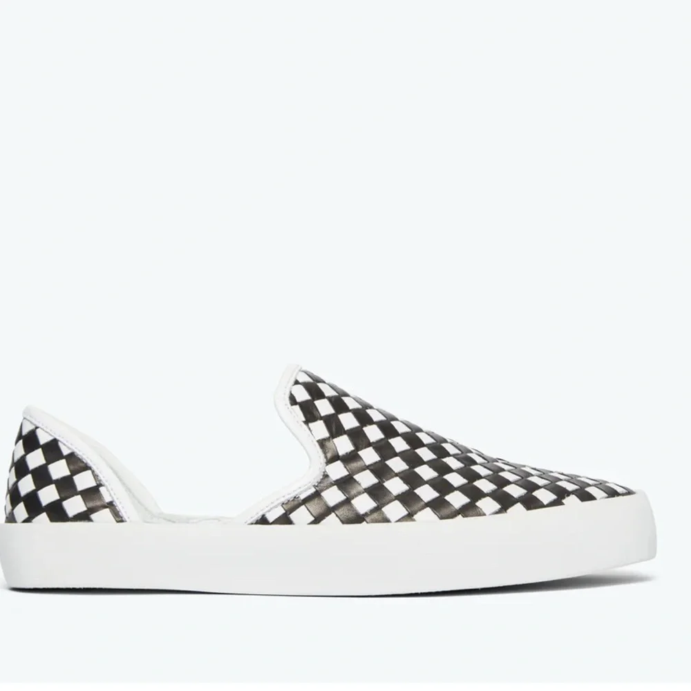 Freda Salvador Eddy D’Orsay Checkered Slip-Ons Sneaker Flats Size 6 - Picture 2 of 15